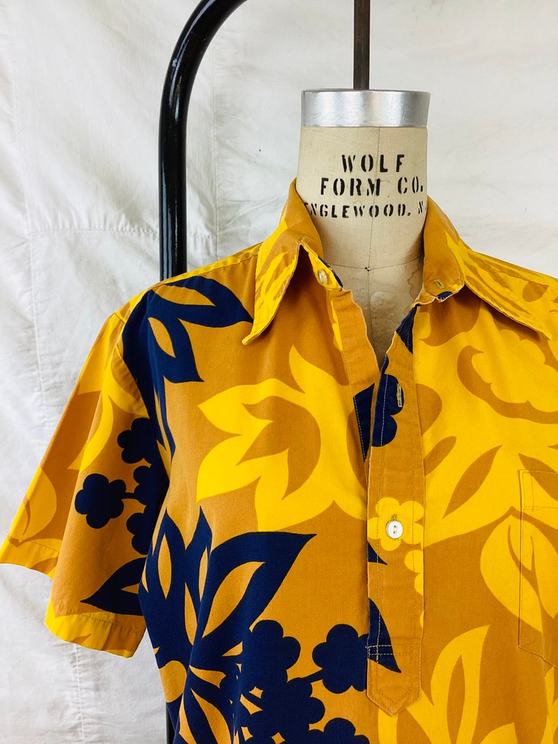VTG USA HAWAIIAN ALOHA SHIRT COTTON TIKI ROCKABILLY HAWAII SURF MEDIUM