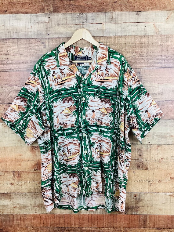 Vintage 1990s RALPH LAUREN Polo Sport HAWAIIAN Gre