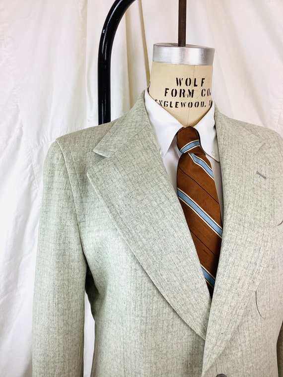 Vintage PIERRE CARDIN Light GREY Blue Windowpane … - image 4