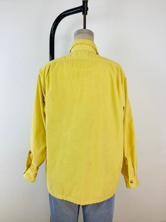 Vintage 1950s ARROW YELLOW CORDUROY Button Front … - image 8