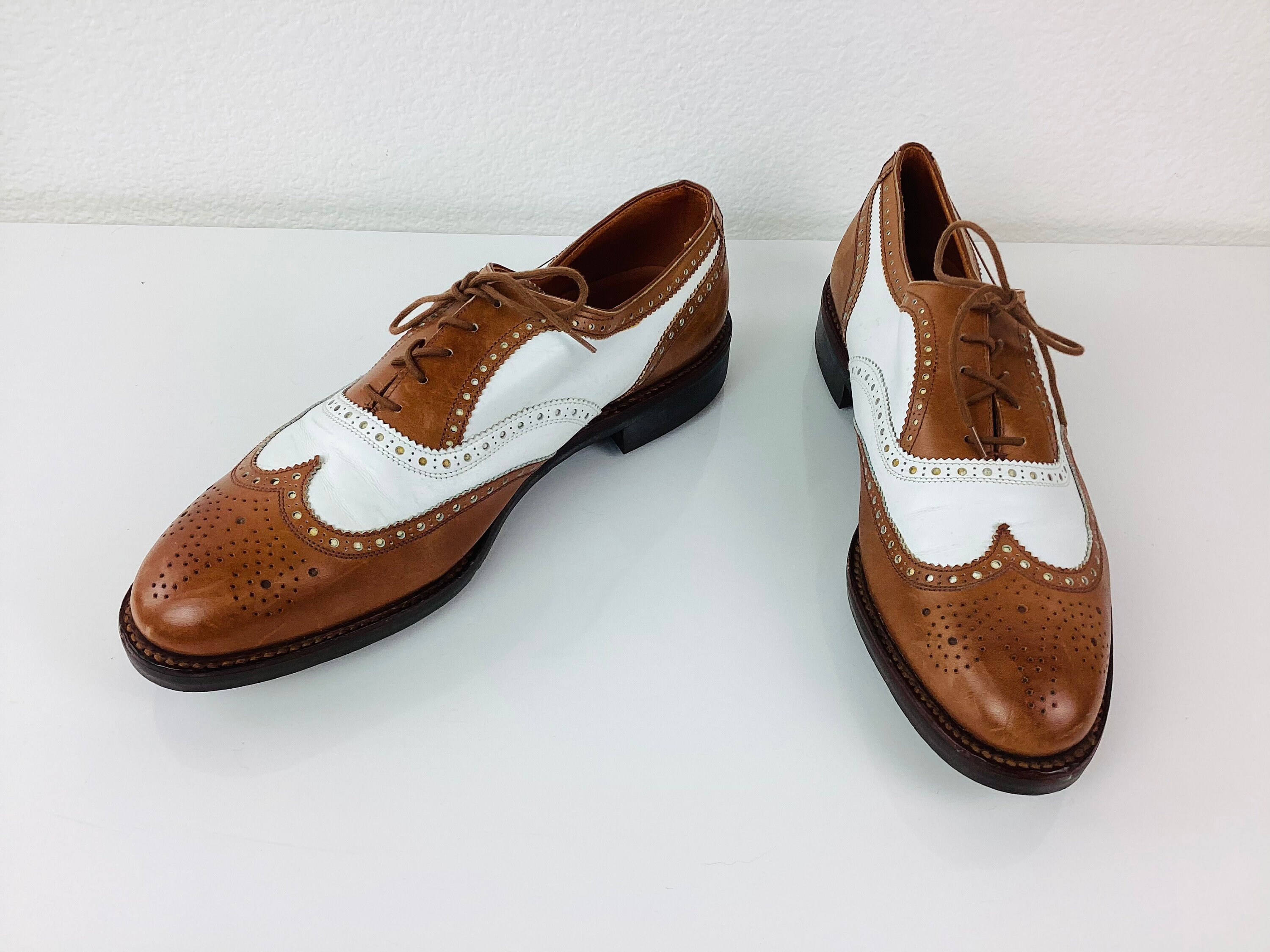 Vintage POLO by RALPH LAUREN Brown & White Wingtips Spectators 