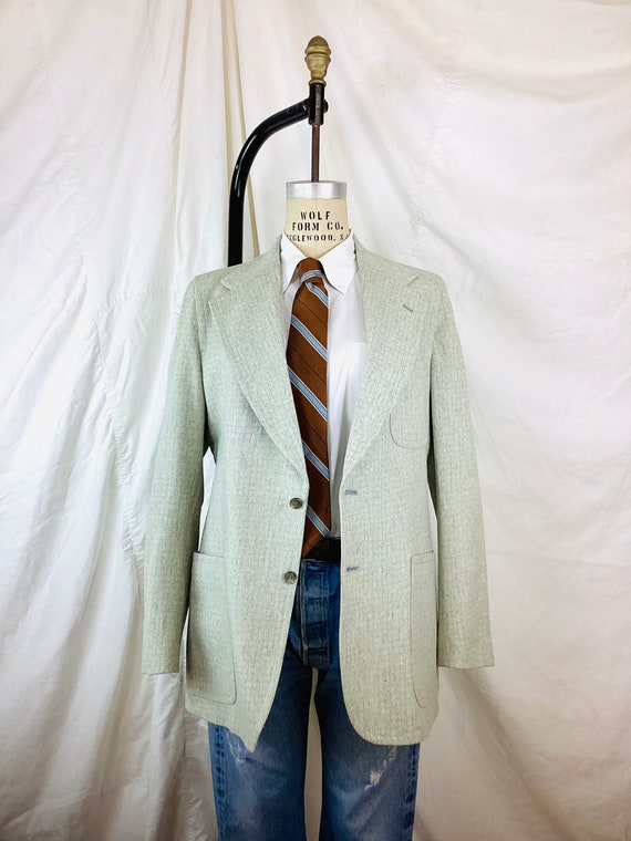 Vintage PIERRE CARDIN Light GREY Blue Windowpane … - image 6