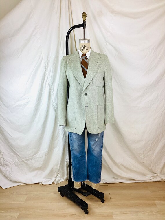 Vintage PIERRE CARDIN Light GREY Blue Windowpane … - image 2