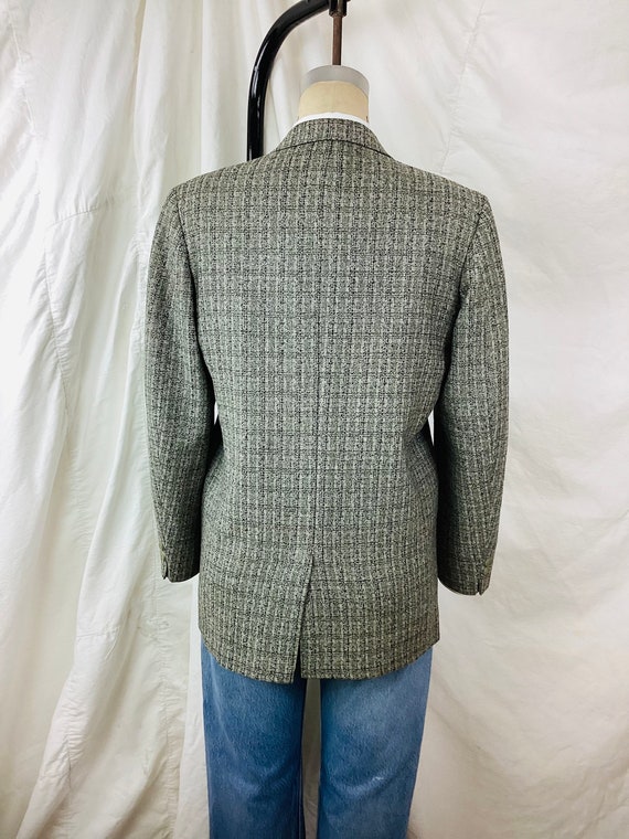 Vintage 1950s GREY & BLACK Wool Blazer Jacket / S… - image 9