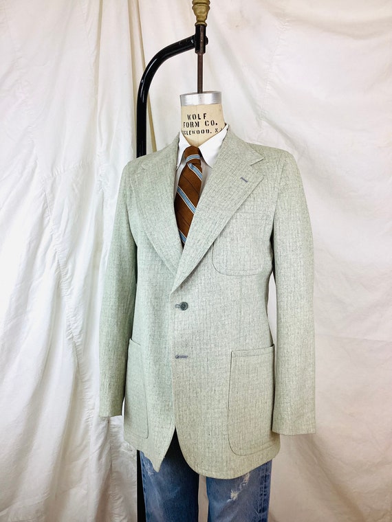 Vintage PIERRE CARDIN Light GREY Blue Windowpane … - image 5