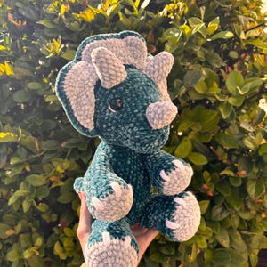 Handmade Crochet Triceratops