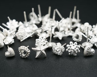 Silver and 24k gold plated over brass stud earrings