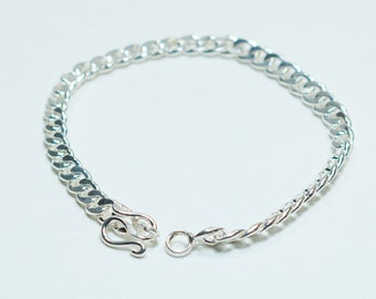Sterling Silver 925 Cuban Chain Link Bracelet