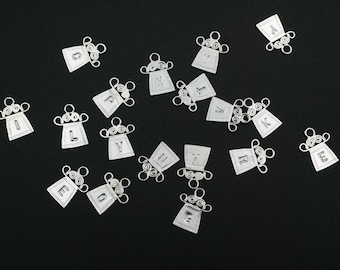Silver A-Z Alphabet Letter Hmong or Miao Phiaj Pendant for DIY Jewelry Making