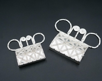 Hmong or Miao Handmade Silver Phiaj Pendant, Hmong Silver Spirit Lock Pendant