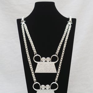 Hmong or Miao silver necklace with big Phiaj pendant