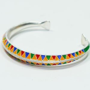 Kleurrijke originele zilveren Hmong-armband