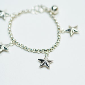 Silver Bracelet with Star Charms