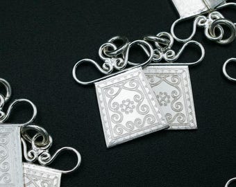 Ciondolo Phiaj in argento Hmong o Miao, ciondolo a forma di lucchetto per spirito o anima in argento