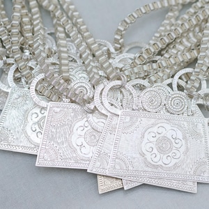 Hmong or Miao Handmade Silver Necklace with Phiaj Pendant