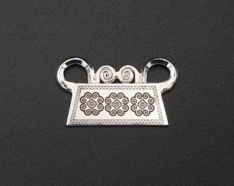 Ciondolo Phiaj in argento Hmong o Miao, ciondolo a forma di lucchetto per spirito o anima in argento