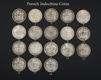 Antique French Indochina Silver Coins