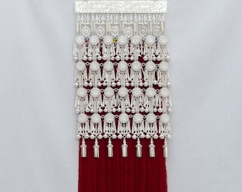 Handmade original Mien or Yao silver dangling with red tassel