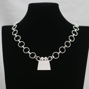 Silver Phiaj or soul lock pendant with necklace for ladies