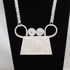 Hmong or Miao Silver Phiaj and Necklace