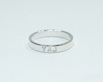 Personalisierte Hand gestempelt Silber Namensring