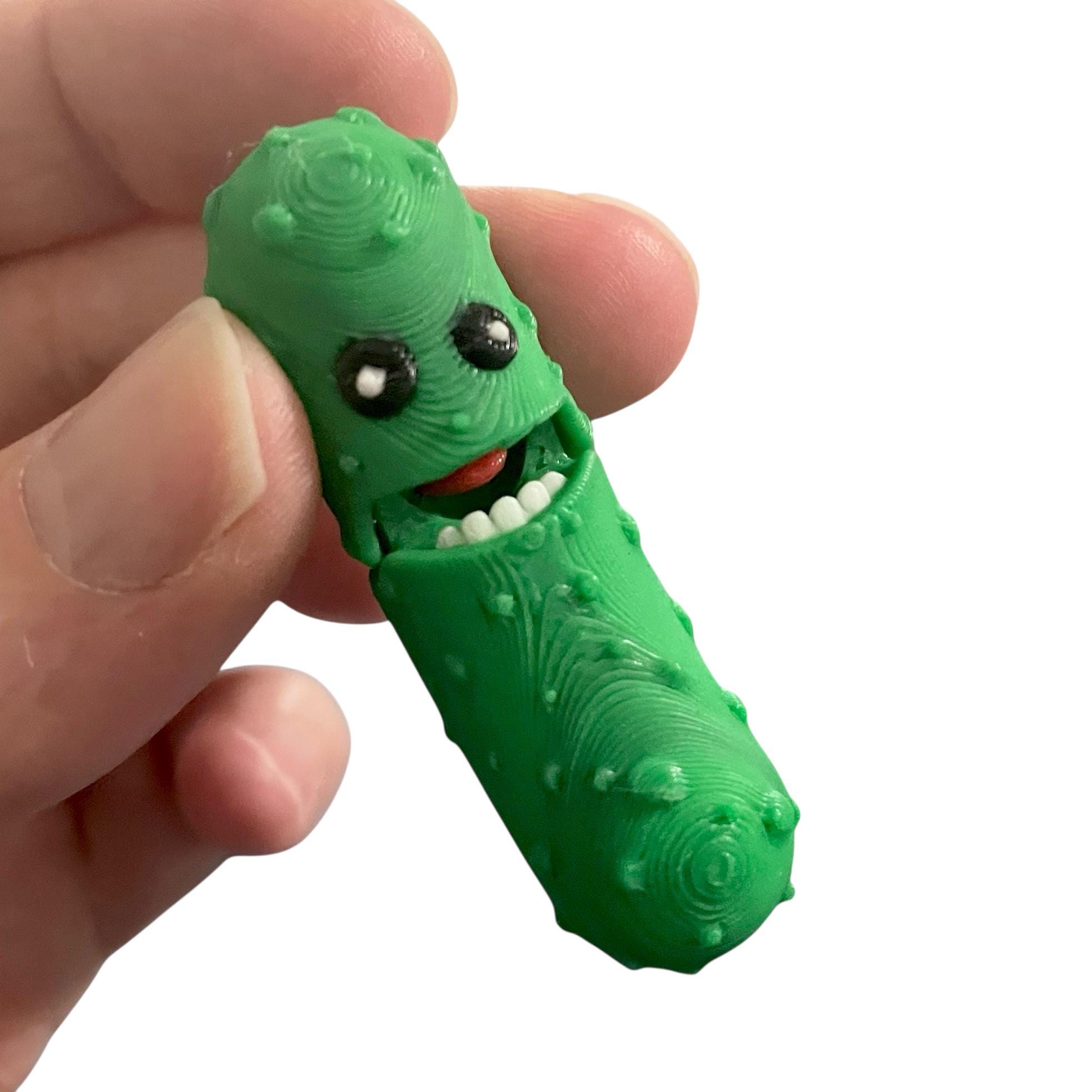Pickle Fidget Toy - Tickles the Pickle - Articulated 3D Pickle - Stocking Stuffer product image