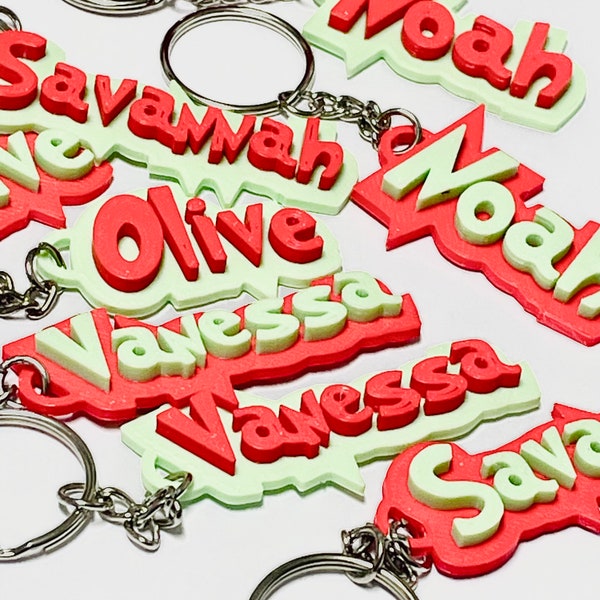 Personalized Grinch Keychain - Custom Name Stocking Stuffer - Christmas Gifts For Kids