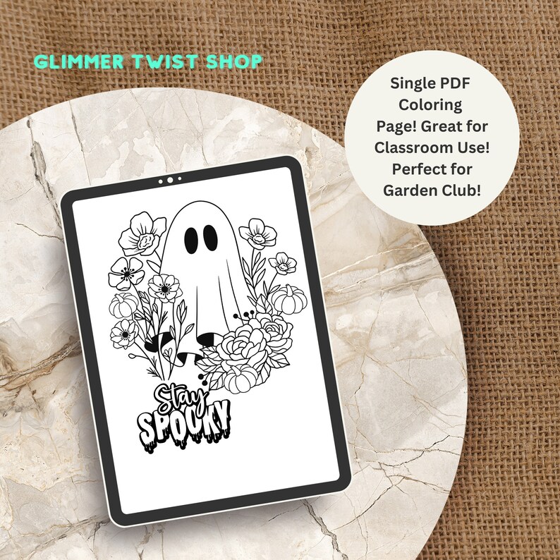 Spooky Ghost Halloween Coloring Page for Kids and Adults Funny Ghosts