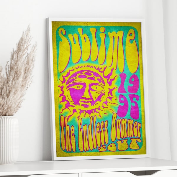 Sublime The Endless Bummer 1995 Tour Poster Print, Rock Band Musik Dekor, hochwertiger Druck, Musik Zimmer Dekor, Wandkunst T0038