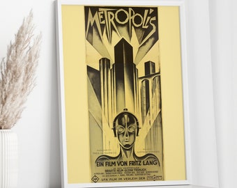 Cartel de Metropolis 1927, cartel de película clásica vintage, reimpresión de película retro, impresión de alta calidad, decoración de pared T0079