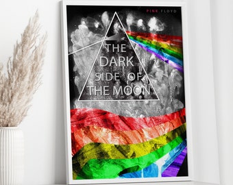 Pink Floyd Dark Side Of The Moon Poster Print, Vintage Band Music Reproduction Poster, Music Unique Poster, Wall Decor T0081