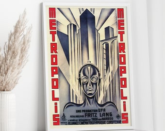 Cartel de Metropolis, cartel de película clásica de ciencia ficción vintage, reimpresión de película retro, impresión de alta calidad, decoración de pared T0089