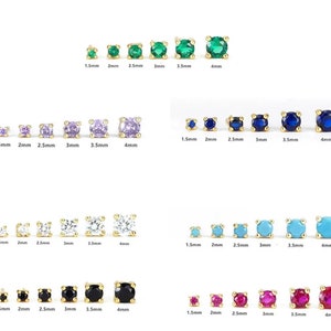 Dainty cz studs - Gold stud earring - Tiny cz gold studs - Minimalist earrings - 925 sterling silver stud earring