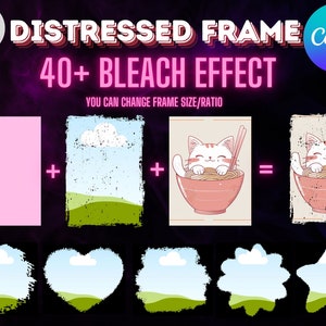 Gebleekt effect canvas frame sjabloon met noodlijdende rand, mockup voor canvas, canvas frame mockup, aangepast canvas frame, maak je eigen bleekeffect