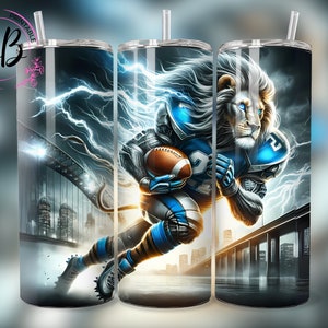 Detroit Football Lions 20 oz Skinny Tumbler Sublimation Design, Detroit Football Lions Tumbler Wrap, Straight 20oz Tumbler Wrap