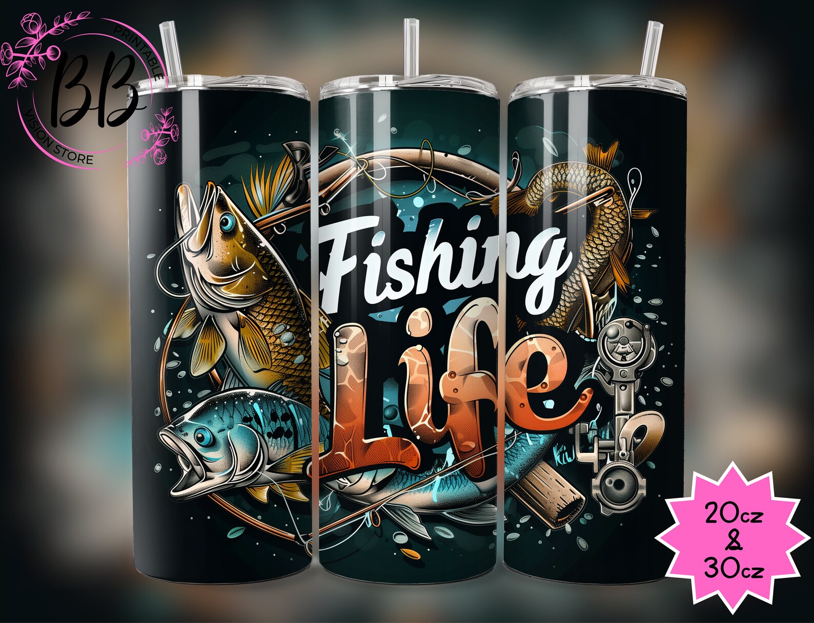 Fisherman Tumbler Wrap , Fishing Life Sublimation PNG Digital Download ...