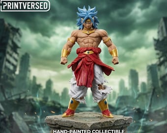 Berserker Saiyan légendaire | Statue à grande échelle | Impression PLA+ durable | Kit personnalisé peint à la main ou blanc | Décoration de bureau anime