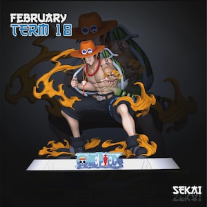 Ace STL File – One Piece Anime Fire Pose Figure | 3D Printable Resin Model for Fans & Collectors | Unpainted Digital Download