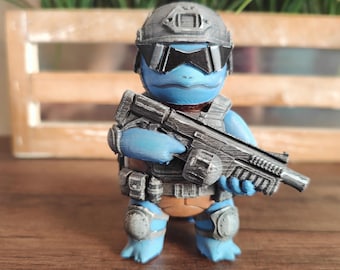 Agent tactique hydroélectrique | Statue de tortue prête au combat | Décoration de joueur personnalisée peinte à la main | PLA+ robuste | Cadeau de chef d'escouade carapuce