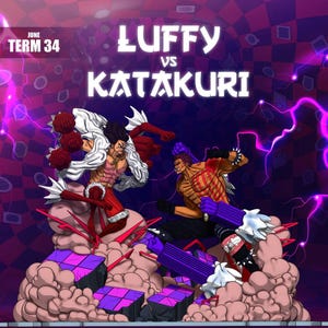 Luffy vs Katakuri One Piece Diorama | Figurine non peinte imprimée en 3D | Statue d'anime prête à peindre | Kit de modèle réduit Gear Fourth | Cadeau PLA
