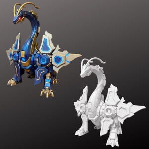 Mecha Meganium - Hand Painted Statue OR Unpainted Model Kit - Grass Starter Evolution Anime 3D Printed Figure - PLA+