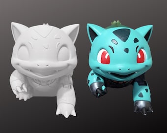 Bulbizarre méca - Statue peinte à la main OU modèle non peint - Figurine mécanique imprimée en 3D Robot Pokémon - PLA+