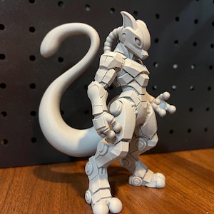 Cyber Mewtwo Pokémon Figurine | 3D Printed Mecha Mewtwo | Futuristic Psychic Pokémon Statue | Robotic Collectible | 3D Printed Gift
