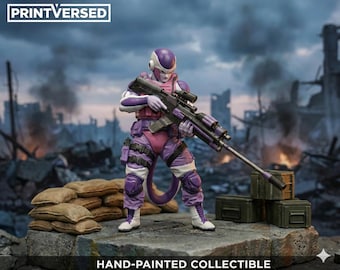 Statue tactique Freezer | Empereur galactique tireur d'élite | Figurine d'anime militaire | PLA+ résistant aux chocs imprimé en 3D | Cadeau déco science-fiction Warcore