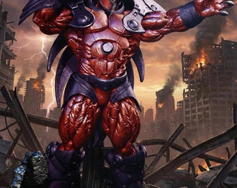 Statue d'assaut | Méchant mutant d'entité psionique | Modèle Marvel Apocalypse | PLA+ résistant aux chocs imprimé en 3D | Cadeau déco de chambre bande dessinée