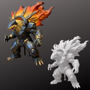 Mecha Typhlosion - Hand Painted Statue OR Unpainted Model Kit - Pokemon Robot Mechanical Figure 3D Printed Figure - PLA+
