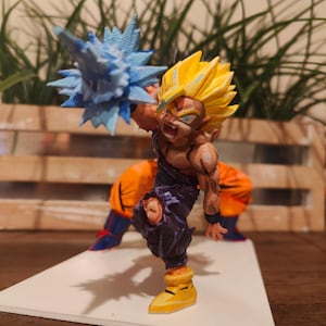 Father Son Kamehameha Diorama - Hand Painted Statue OR Unpainted Kit - Goku Gohan Figure - Dragon Ball Z Cell Saga Moment 3D Printed