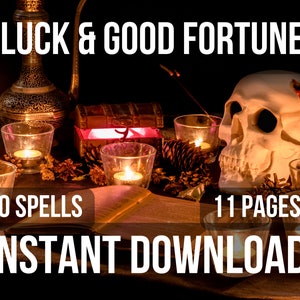 30 Luck Spells and Chants, 11 Pages, Witchcraft, Wicca, Spell Pages, BOS Pages, Real Book of Spells, Spell Book Pages, Book of Shadows Pages