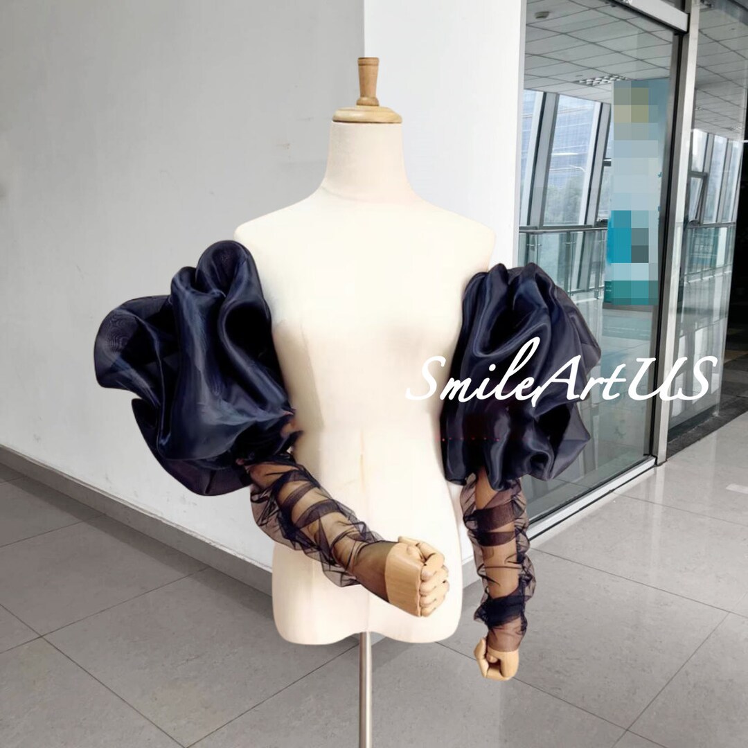 Custom Color Detachable Organza Sleevepuff Sleeveswedding Etsy