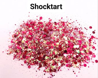 Red & Gold PET Solvent Resistant Glitter (60/100ml)